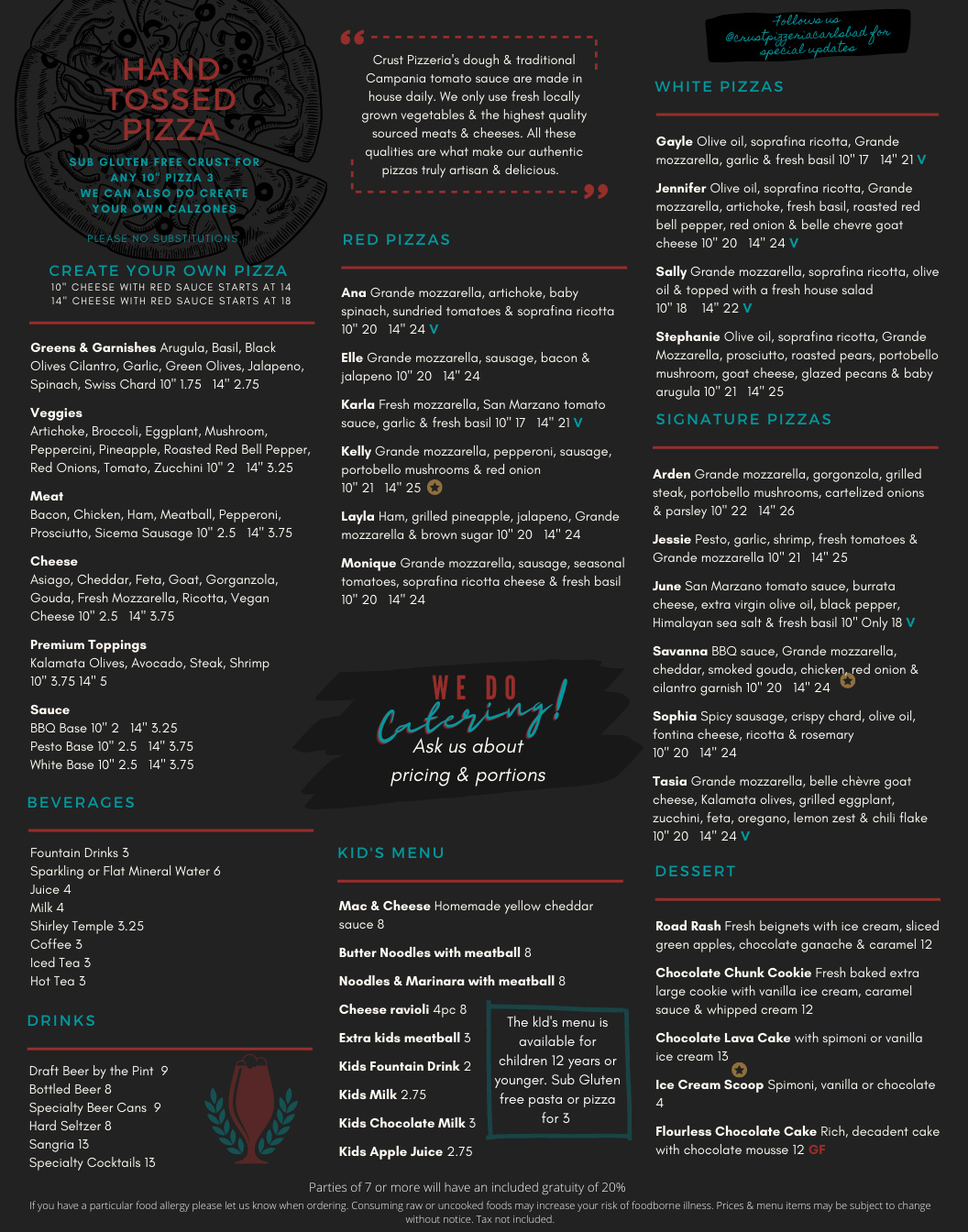 Crust Pizzeria of Carlsbad - menu 2